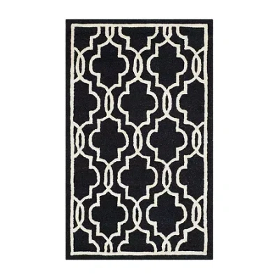 Safavieh Chester Quatrefoil Wool Area Rug In Black
