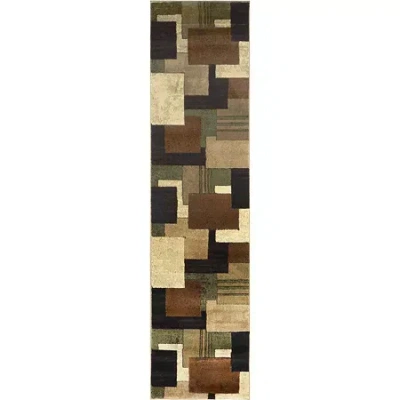 Home Dynamix Tribeca Mason Abstract Runner Rug In Brown