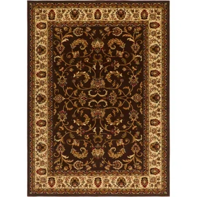 Home Dynamix Royalty Elati Border Rectangular Area Rug In Brown