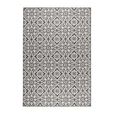Nicole Miller Country Danica Geometric Outdoor Rectangular Area Rug In Black