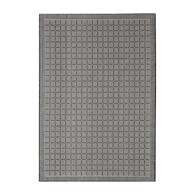 Nicole Miller Country Luna Geometric Outdoor Rectangular Area Rug In Black