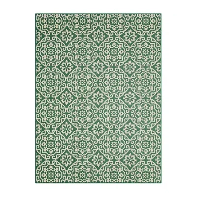 Nicole Miller Country Danica Geometric Outdoor Rectangular Area Rug In Green