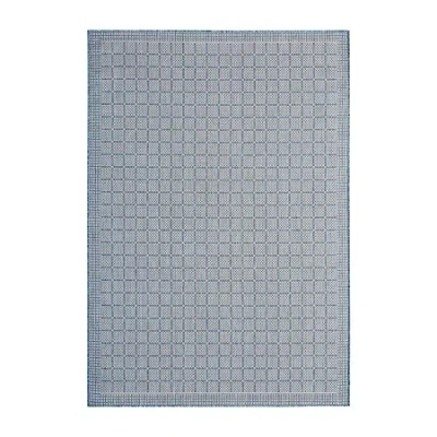 Nicole Miller Country Luna Geometric Outdoor Rectangular Area Rug In Blue