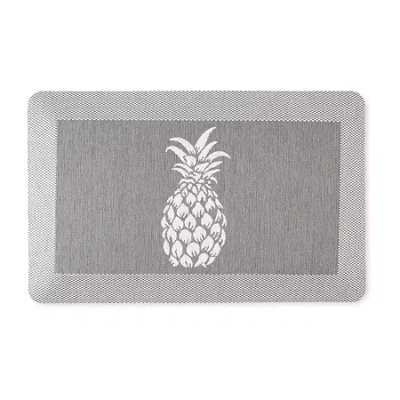 Martha Stewart Aloha Air Novelty Indoor Rectangular Kitchen Mat In Gray