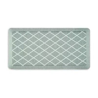 Martha Stewart Miles Air Diamond Indoor Rectangular Kitchen Mat In Green
