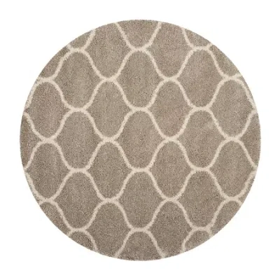 Safavieh Hudson Shag Collection Maria Geometric Round Area Rug In Multi