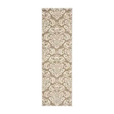 Safavieh Shag Collection Mario Damask Runner Rug In Multi