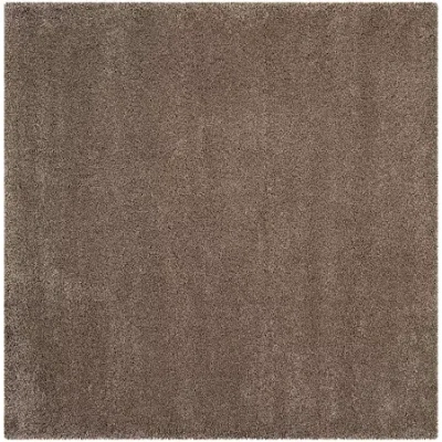 Safavieh Santa Monica Shag Collection Ainsley Solid Square Area Rug In Sand