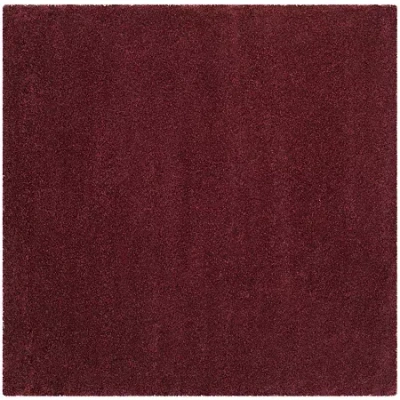 Safavieh Santa Monica Shag Collection Ainsley Solid Square Area Rug In Red