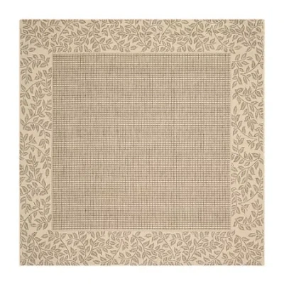 Safavieh Courtyard Collection Chad Oriental Indoor/outdoor Square Area Rug In Brown