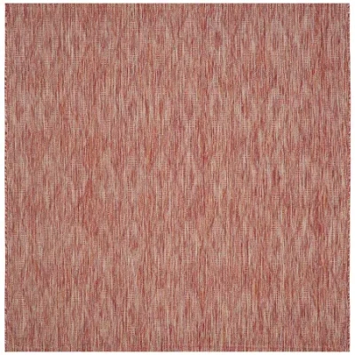 Safavieh Courtyard Collection Elisa Geometric Indoor/outdoor Square Area Rug In Red