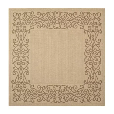 Safavieh Courtyard Collection Dara Oriental Indoor/outdoor Square Area Rug In Brown