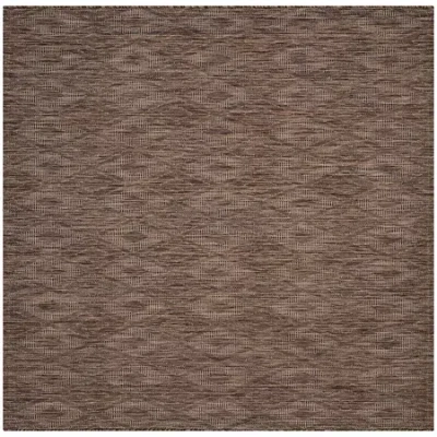 Safavieh Courtyard Collection Elisa Geometric Indoor/outdoor Square Area Rug In Brown