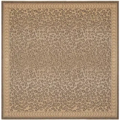 Safavieh Courtyard Collection Daithi Animal Indoor/outdoor Square Area Rug In Yellow