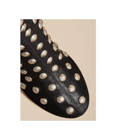 Khaite The Apollo Studded Wedge Boots In Black