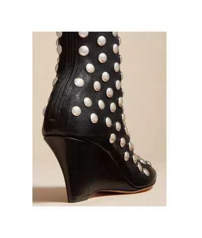 Khaite The Apollo Studded Wedge Boots In Black