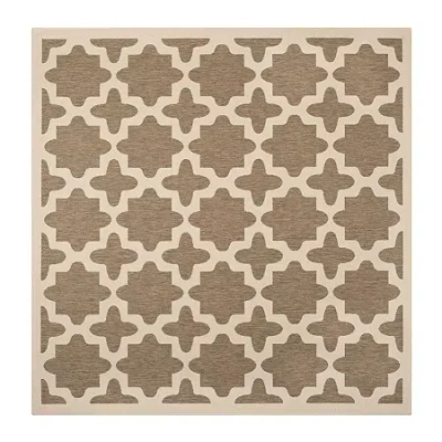 Safavieh Courtyard Collection Bokhara Geometric Indoor/outdoor Square Area Rug In Brown