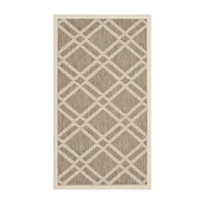 Safavieh Courtyard Collection Hannah Geometric Indoor/outdoor Area Rug In Brown