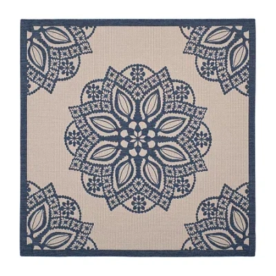 Safavieh Courtyard Collection Kimberly Oriental Indoor/outdoor Square Area Rug In Multi