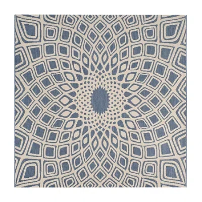 Safavieh Courtyard Collection Jacinth Geometric Indoor/outdoor Square Area Rug In Multi