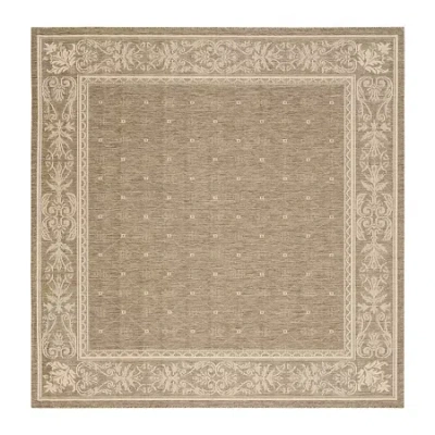 Safavieh Courtyard Collection Oakley Oriental Indoor/outdoor Square Area Rug In Brown