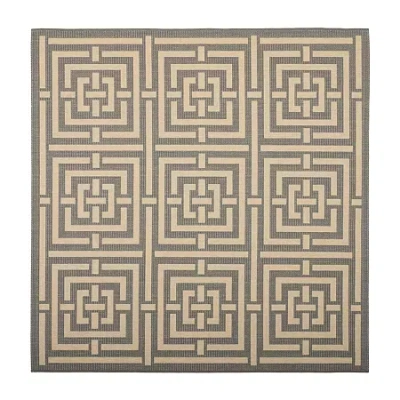 Safavieh Courtyard Collection Varvara Geometric Indoor/outdoor Square Area Rug In Multi