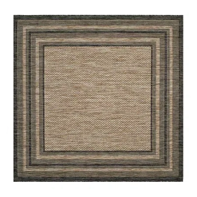 Safavieh Courtyard Collection Wanda Stripe Indoor/outdoor Square Area Rug In Black