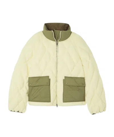 Moncler Jonquille Fleece Quilted Down Jacket In Multi