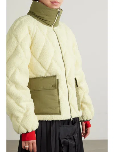 Moncler Jonquille Fleece Quilted Down Jacket In Multi