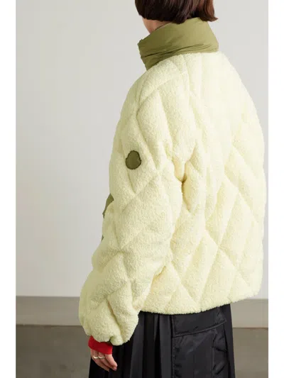 Moncler Jonquille Fleece Quilted Down Jacket In Multi