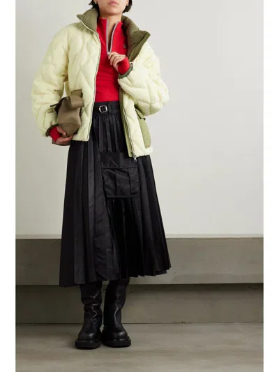 Moncler Jonquille Fleece Quilted Down Jacket In Multi