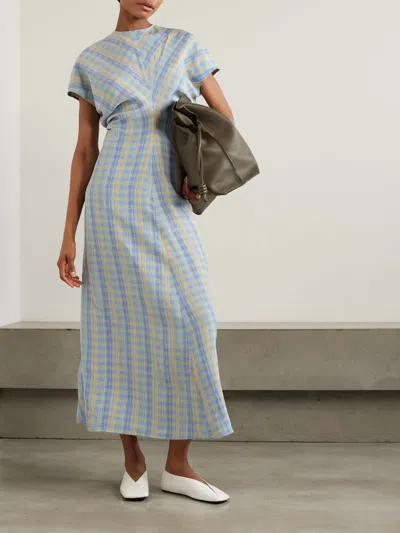 Totême Pleated Checked Dress In Multi