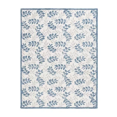 Martha Stewart Cora Floral Hand Tufted Indoor Rectangular Area Rug In Blue
