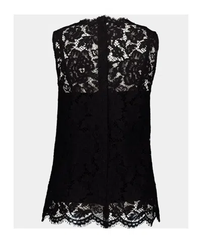 Dolce & Gabbana Floral Cordonetto Lace Top In Black
