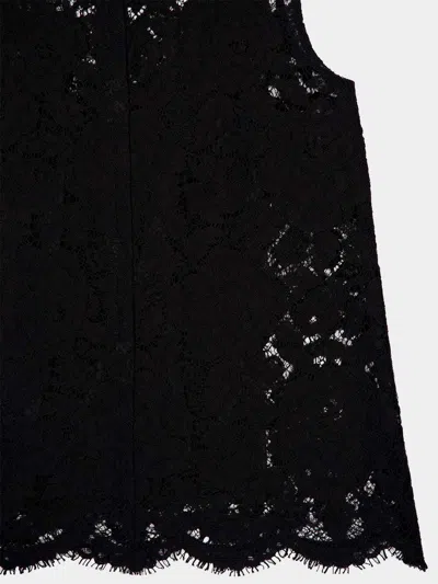 Dolce & Gabbana Floral Cordonetto Lace Top In Black