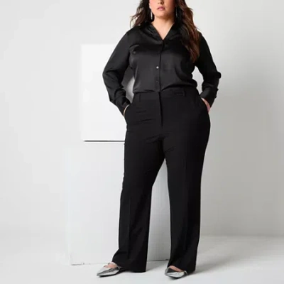 Worthington Plus Womens Modern Perfect Trouser In Black