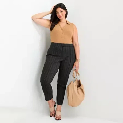 Worthington Womens Plus Slim Pant In Black