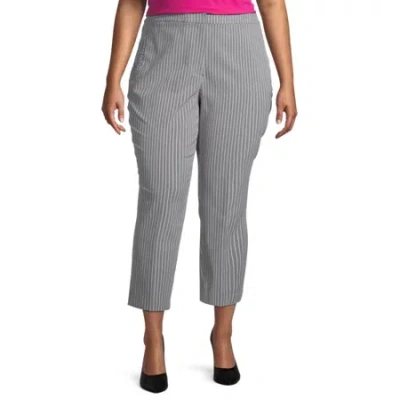 Worthington Plus Womens Slim Leg Pant In Gray