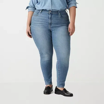 Levi 's Plus High Rise Womens Mid Rise 721 Skinny Fit Jean In Blue