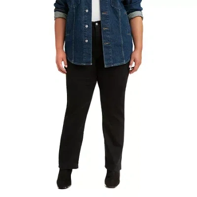 Levi 's Womens Plus 724 High Rise Straight Jean In Black