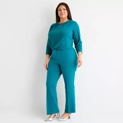 Liz Claiborne Audra Womens Straight Mid Rise Trouser In Blue