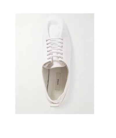 Totême Recycled Cotton-twill Sneakers In White