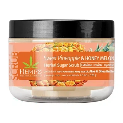 Hempz Sweet Pineapple & Honey Melon Herbal Body Scrub 7.3 Oz. In Transparent