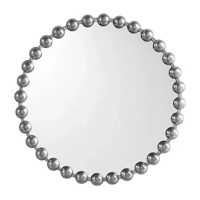 Madison Park Signature Round Marlowe Wall Mount Round Wall Mirror In Gray