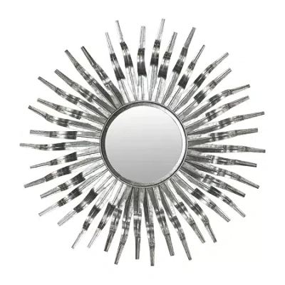 Safavieh Sun Wall Mount Round Wall Mirror In Silver