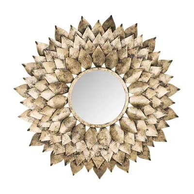 Safavieh Provence Sunburst Wall Mount Round Wall Mirror In Yellow