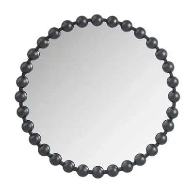 Madison Park Signature Round Marlowe Wall Mount Round Wall Mirror In Black