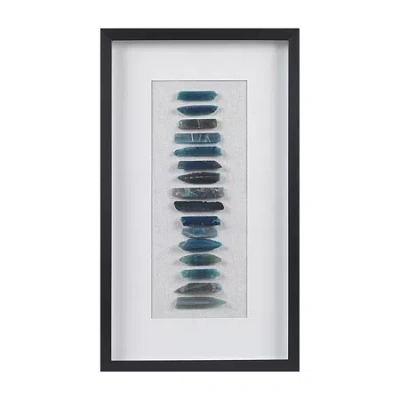 Ink+ivy Cerulean Stones Agate Framed Shadow Box Art In Blue