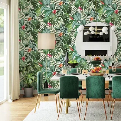 Tempaper Rainforest Peel & Stick Wallpaper In Green