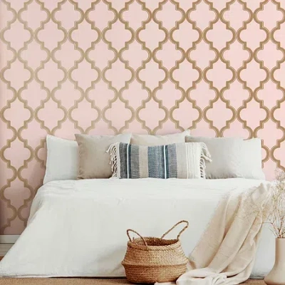 Tempaper Marrakesh Grey Peel & Stick Wallpaper In Pink